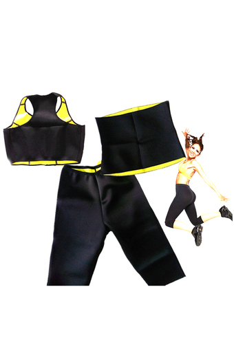 (Control pants+Vest +Girdle )super stretch Gym women neoprene hot shapers set sauna slimming abdomen belly belt Fit Sweat Shaper (Intl)