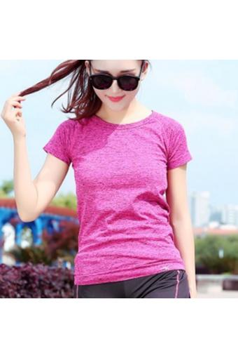M fashion เสื้อยืดสำหรับออกกำลังกาย ฟิตเนท ปั่นจักรยาน รุ่นA443(สีชมพู)