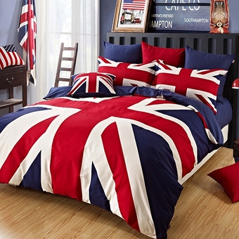 Bedding Cheap ผ้าปูที่นอน ชุดผ้านวม เกรด A 6 ฟุต 6 ชิ้น Flag 001