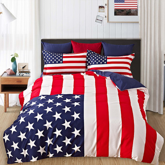 Bedding Cheap ผ้าปูที่นอน ชุดผ้านวม เกรด A 6 ฟุต 6 ชิ้น Flag 002