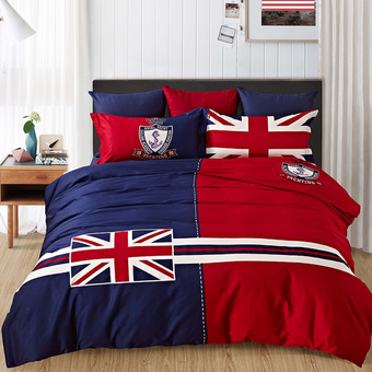 Bedding Cheap ผ้าปูที่นอน ชุดผ้านวม เกรด A 6 ฟุต 6 ชิ้น Flag 003