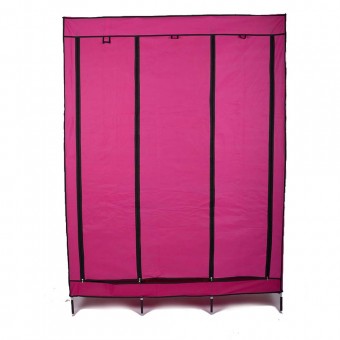 Nance Shop ตู้เสื้อผ้า แบบ3บล๊อค ขนาด128x45x175cm (สีม่วงเข้ม)