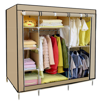 GetZhop ตู้เสื้อผ้า ตู้เอนกประสงค์ ตู้ 8 ช่อง สูง 170 CM. (สีน้ำตาล)