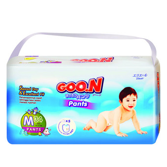 ขายยกลัง GOO.N ผ้าอ้อมเด็ก  1 ลังมี 6 แพ็ค 204 ชิ้น(1 แพ็ค มี M 34 ชิ้น) 