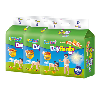ขายยกลัง!  BabyLove - รุ่น Daypants ไซส์ M 3 แพ็ค 222 ชิ้น (แพ็คละ 74 ชิ้น)