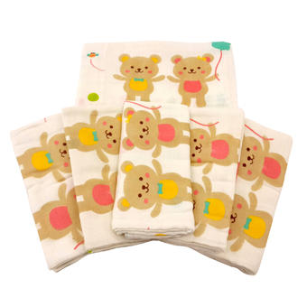 Baby heart ผ้าอ้อมสาลูญี่ปุ่น  แพ็ค 6 ผืน (ลายหมี)
