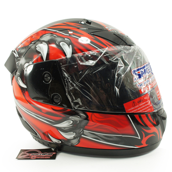 SPACE CROWN หมวกกันน็อค หุ้มคาง รุ่น FIGHTER ลาย A15 (Black/Red)