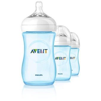 ขวดนม AVENT รุ่น NATURAL ขนาด 9 ออนซ์ แพ็ค 3 สีฟ้า