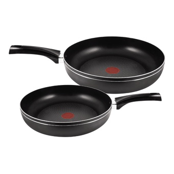 TEFAL กระทะแบนแพ็คคู่ 26 และ 30 cm Ovience Pack ลึกพิเศษ (Black)