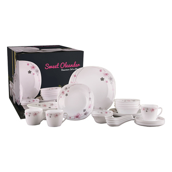 Standard Promotion ชุดจานและชาม Opal ลาย Sweet Oleander 24 ชิ้น