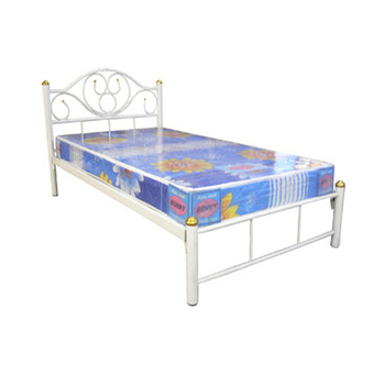 DSB Decor เตียงเหล็กพร้อมที่นอนโฟมฟองน้ำ ขนาด 3.5 ฟุต (สีขาว)