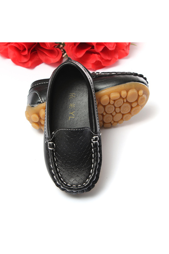 Children Shoes PU Leather Sneakers For Boys And Girls Boat Shoes Slip On Soft Sole Casual Flats