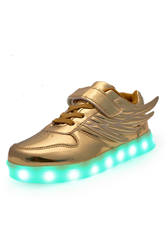 YINGLUNQISHI Children Wing Roller Shoes LED Lighted Flashing Kids Fashion Sneakers (Gold) (Intl)