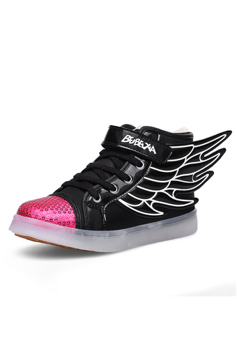 JustCreat Children's LED Flashing Cool Night Elves Shoes (Black) (Intl)