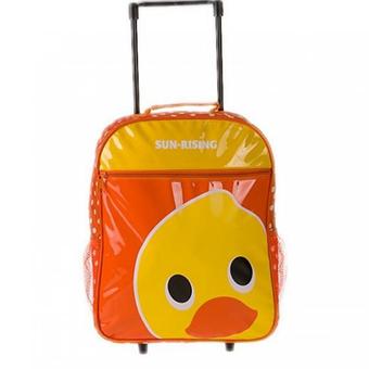 Tankidsshopกระเป๋าเป้ล้อลากสำหรับเด็ก สีส้ม ลายเป็ด