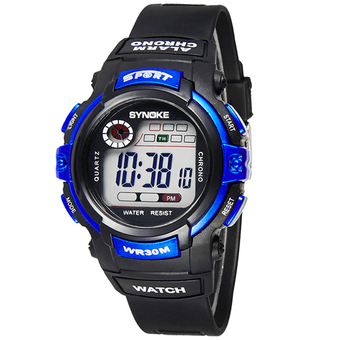 Synoke 99569 Strong PU Strap Waterproof 30m Students Sport Wristwatch Watch Blue