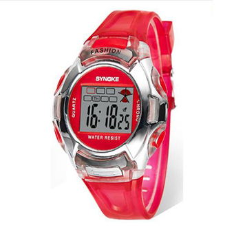 Synoke 99329 Student Electronic Watch Digital Wristwatch Night Light Waterproof Sport Watch (Red)