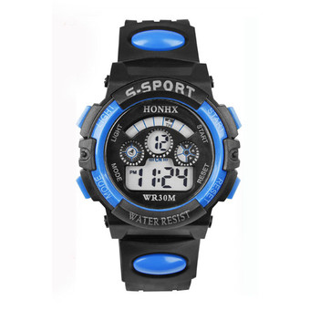 Boys Black and Blue Silicone Strap Watch