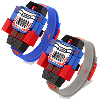 SKMEI นาฬิกาหุ่นยนต์ ดิจิตอล สำหรับเด็ก แพคคู่ รุ่น SKMEI1095 สีน้ำเงิน + สีเทา