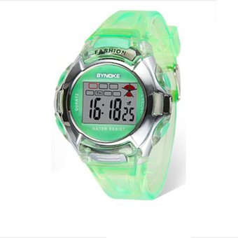 Synoke 99329 PU Plastics Led Digital Watches Fashion Casual Sports Wrist Watch (Green)