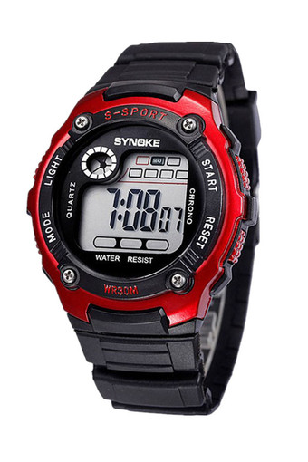 Digital LED Waterproof Red Watch