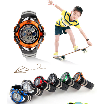 SKMEI Brand 0998 Children LED Digital Quartz Military Sport Watch Boy Student Multifunctional Wristwatches(Orange) - INTL