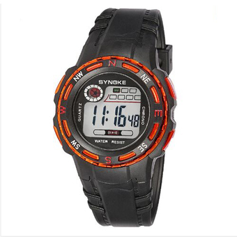 Synoke 99539 Hot Sale Strong PU Strap Students Sport Wristwatch Watch Orange