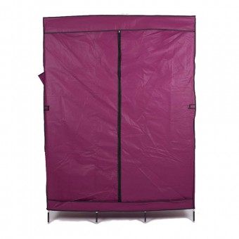 Nance Shop ตู้เสื้อผ้า เปิดประตูสไลด์ 2 ด้าน ขนาด 150x45x150 cm (สีแดงเข้ม)