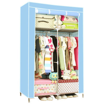 Daisi ตู้เสื้อผ้า เปิดบน พร้อมผ้าคลุม 2 บล็อค Daisi-tu0006 (สีฟ้า)