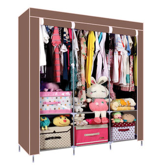 Daisiตู้เสื้อผ้า เปิดบน พร้อมผ้าคลุม 3 บล็อคDaisi-tu0009-brown (สีน้ำตาล)