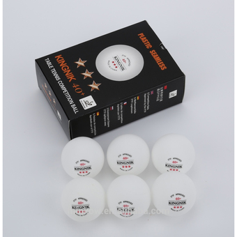 KINGNIK ลูกปิงปองพลาสติค 3 ดาว 40 + Premium Version (ITTF Approved) 2 กล่อง 12 ลูก (สีขาว)