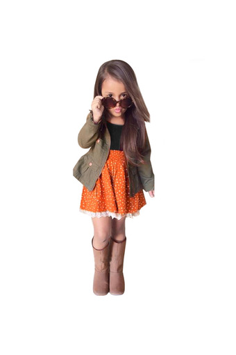 NEW Girls Clothes Coat+Dress 2pcs Suit - Intl