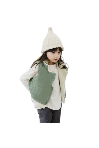 Girl Waistcoat Sleeveless (Green) (Intl)