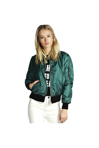 Girls Classic Retro Jacket Green (Intl)