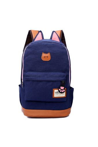 TravelGear24 กระเป๋าเป้สะพายหลัง กระเป๋าเป้รูปแมว Cat Backpack RuckSack - Navy/สีน้ำเงิน