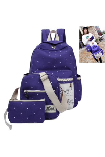 MODAKU กระเป๋าเป้สะพายหลัง 3 ใบ Backpack Set 3 pcs (Violet/สีม่วง)