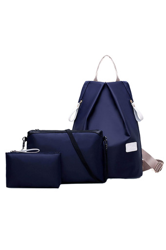 New fashion 3 pcs Waterproof Nylon Oxford Bags(Blue) - Intl