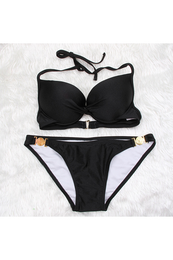 Hot Sexy Women Bikini Swimsuit Set Beach Swimwear Lady Bathing Suit Black (Intl)