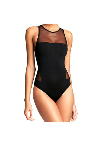 Women Backless Elastic Swimwear Swimsuit Black (Intl)