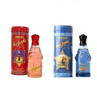 Versace Blue Jeans for Men 75ml.+Versace Red Jeans For Women EDT 75ml.พร้อมกล่อง (2 ขวด)