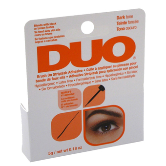 DUO BRUSH ON Striplash Adhesive Eyelash Dark tone Glue with Vitamins Ardell 5g.กาวติดขนตา สีส้ม เนื้อกาวสีเข้ม( 1กล่อง)