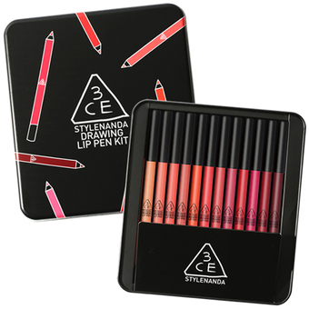 3CE Stylenanda Drawing Lip Pen Kit (1กล่อง/12 แท่ง )