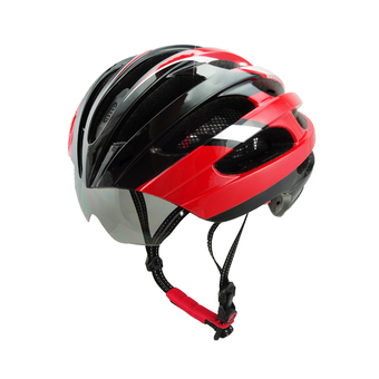 Morning หมวกจักรยานพร้อมแว่นตา รุ่น MN-018 (Red/Black)