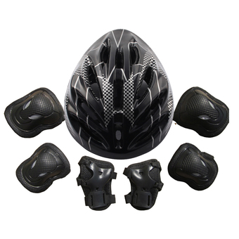 7Pcs/Set Adult Protective Gear Helmet Knee Elbow Pads (Black) (Intl)