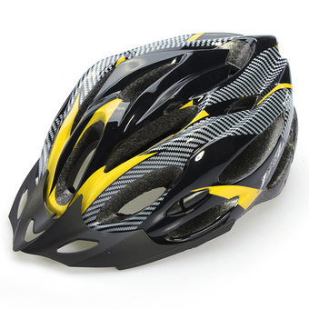 Cycling Mountain Bicycle Racing Adult Mens Women Bike Safety Helmet with Visor Yellow