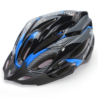 Cycling Mountain Bicycle Racing Adult Mens Women Bike Safety Helmet with Visor Blue