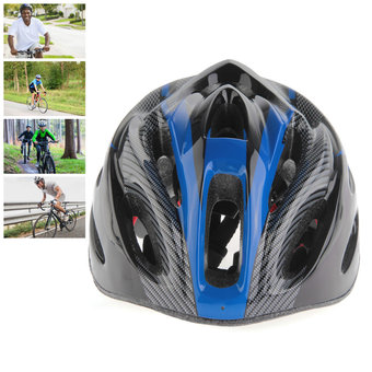 Mountain Road Race Bicycle Cycling Safety Unisex Helmet + Visor (Blue)