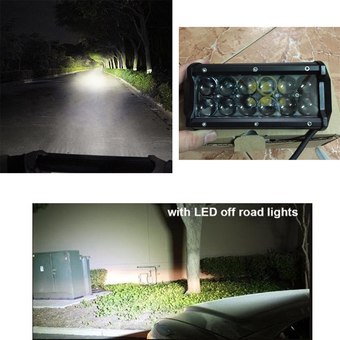 ALLY 36W LED 7&quot; ไฟสปอตไลต์ LED Off Road Light Bar ไฟตัดหมอก มอเตอร์ไซต์ ATV ออฟโรด 12 ดวง-ไฟสีขาว (จำนวน 2 ชุด)