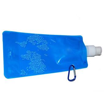 Okdeals 480ml Plastic Foldable Water Bottle Blue (Intl)