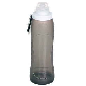 Cleverlife ขวดน้ำสปอร์ตซิลิโคน ฟลิปแคป 500ml (สีดำ)